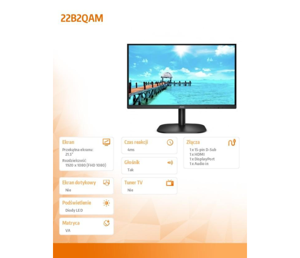 AOC 22B2QAM - 1169532 - zdjęcie 6